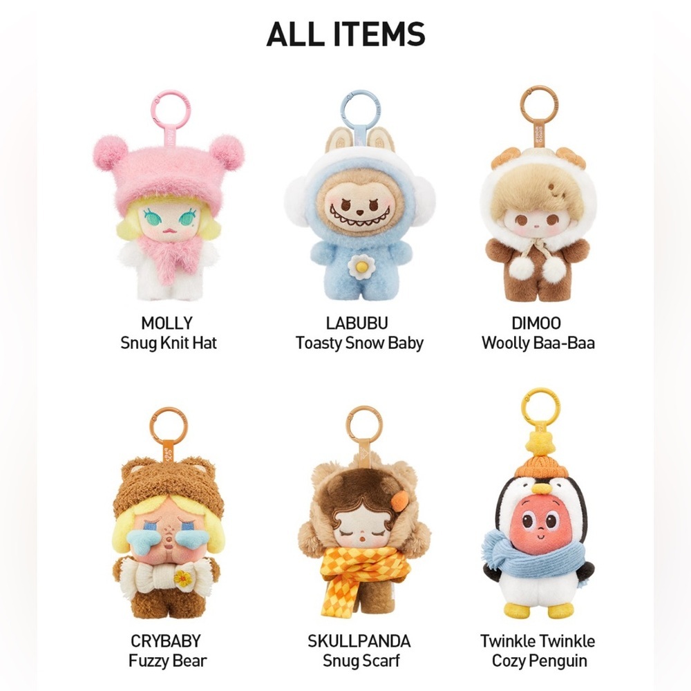 Pop Mart Pop Bean Fluffy & Cozy Plush Pendant - Crybaby Fuzzy Bear - Picture 9 of 9